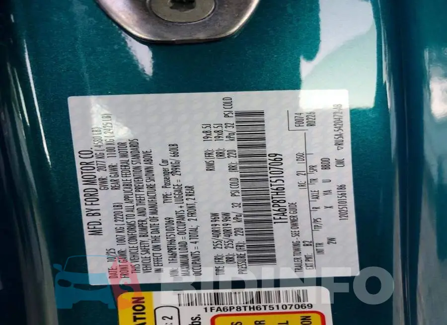 1FA6P8TH6T5107069 Photo# 12