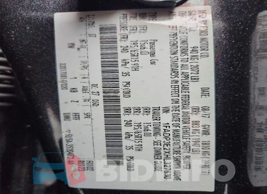 1FADP3E2XHL327630 Photo# 12