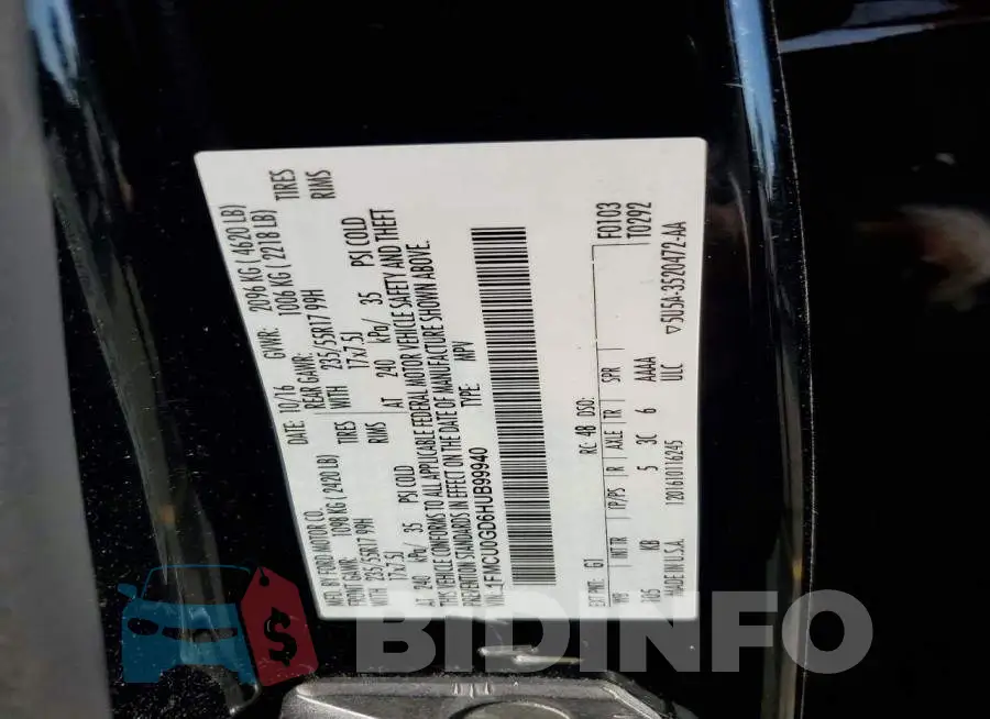 1FMCU0GD6HUB99940 Photo# 13