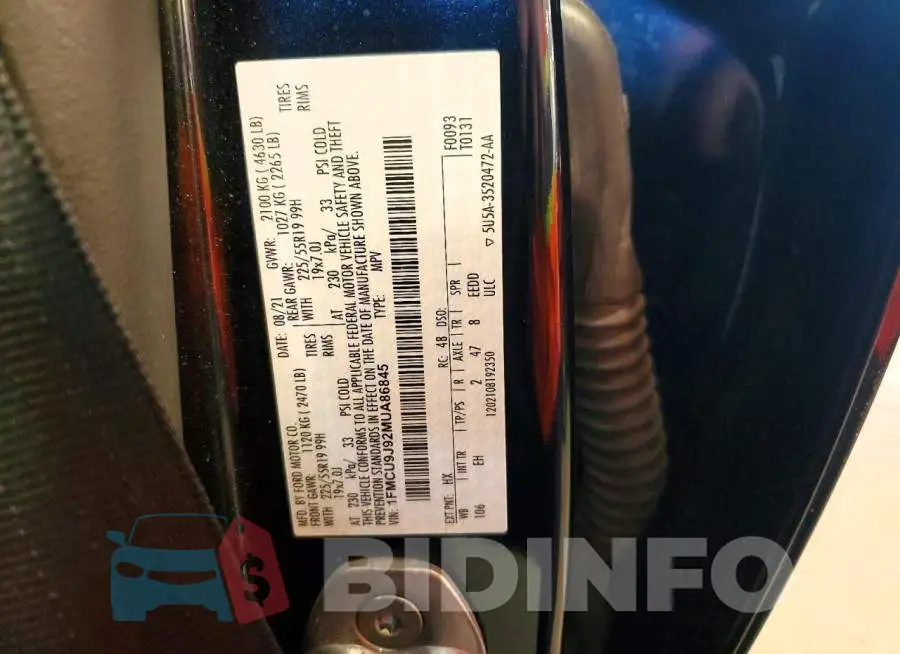 1FMCU9J92MUA86845 Photo# 14