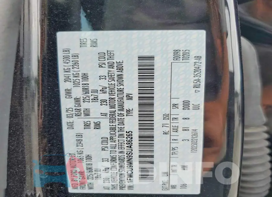 1FMCU9MN9SUA86265 Photo# 14