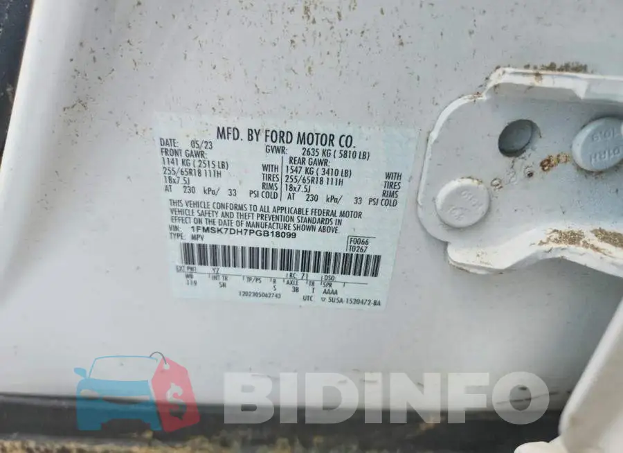 1FMSK7DH7PGB18099 Photo# 12
