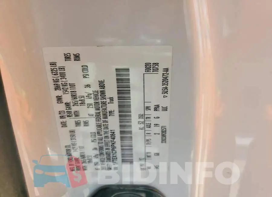 1FTEX1CP6PKF40841 Photo# 12