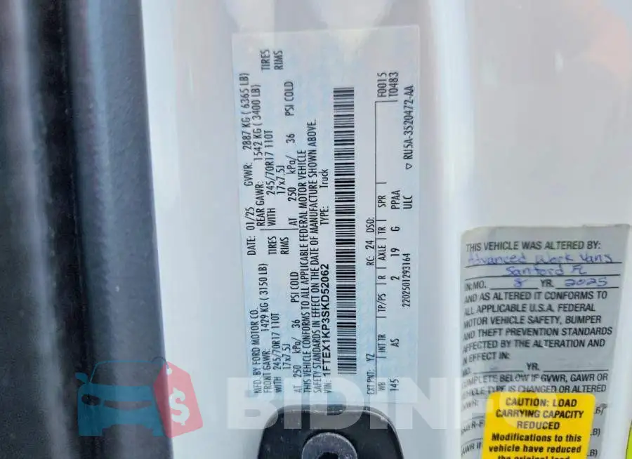 1FTEX1KP3SKD52062 Photo# 13