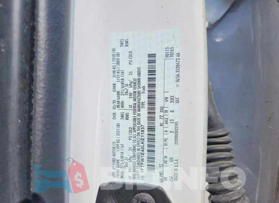 1FTFW1E40LKE11837 Photo# 12