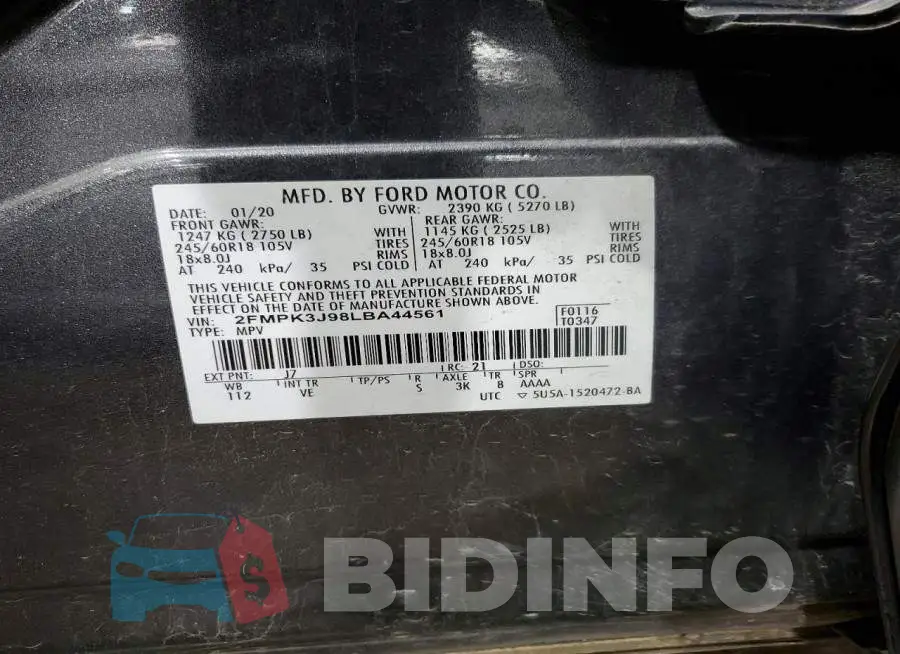 2FMPK3J98LBA44561 Photo# 14