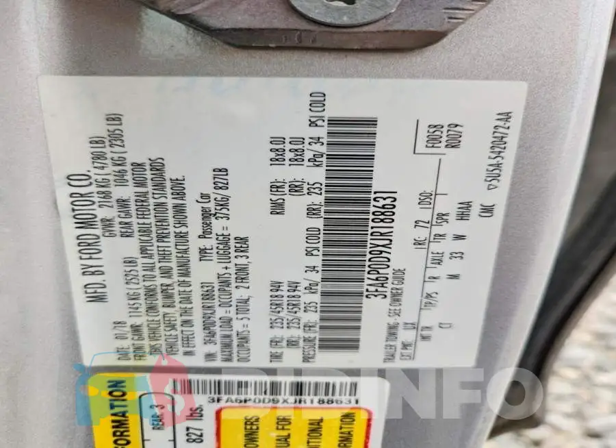 3FA6P0D9XJR188631 Photo# 12