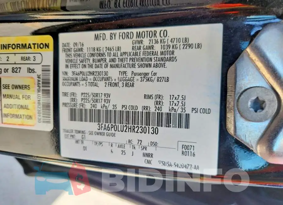 3FA6P0LU2HR230130 Photo# 12