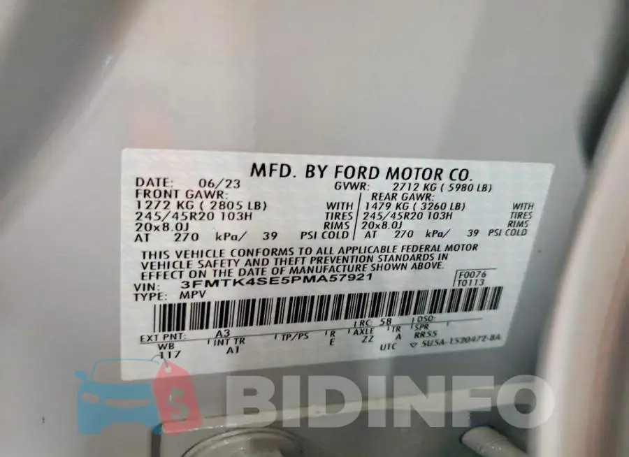 3FMTK4SE5PMA57921 Photo# 14
