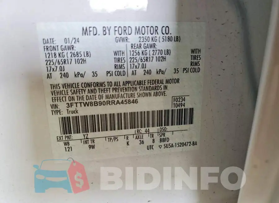 3FTTW8B90RRA45846 Photo# 13