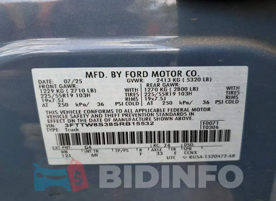3FTTW8S38SRB15532 Photo# 12