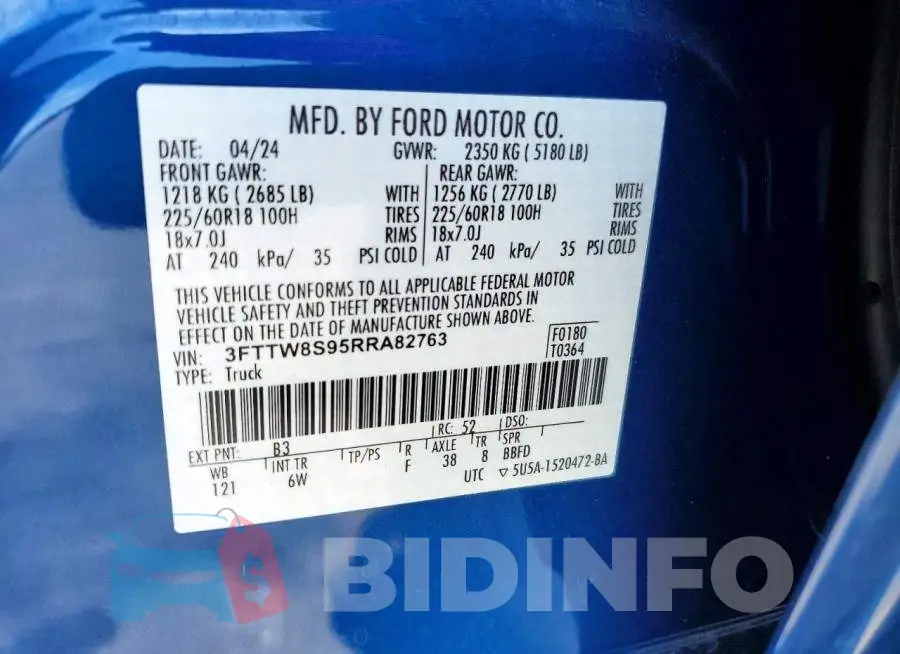 3FTTW8S95RRA82763 Photo# 12