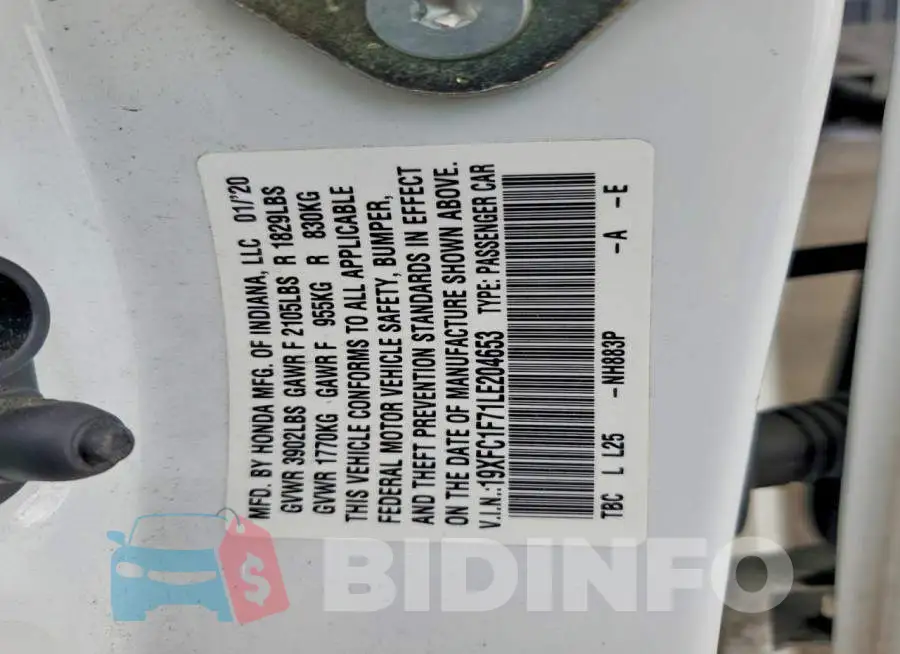 19XFC1F71LE204653 Photo# 13
