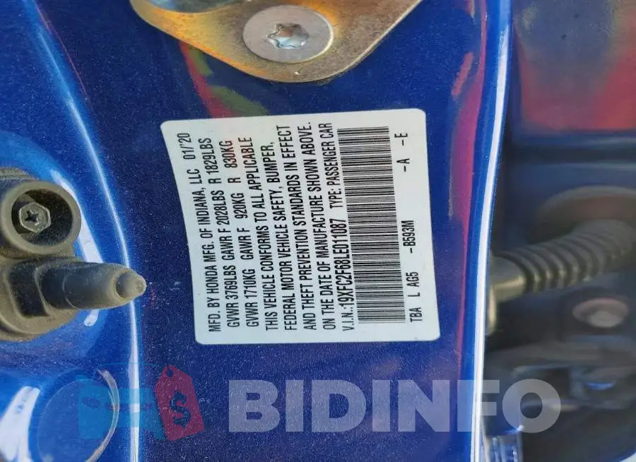 19XFC2F68LE011087 Photo# 12