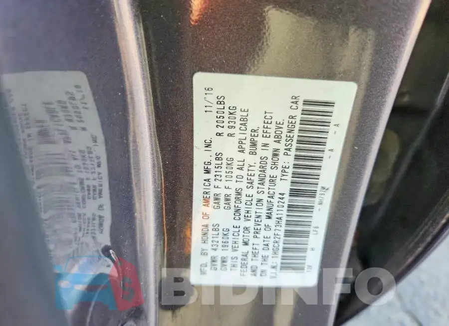 1HGCR2F73HA110244 Photo# 13