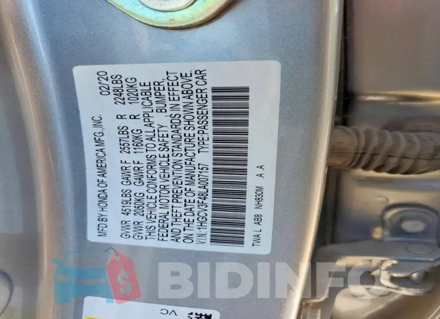 1HGCV3F48LA007157 Photo# 12