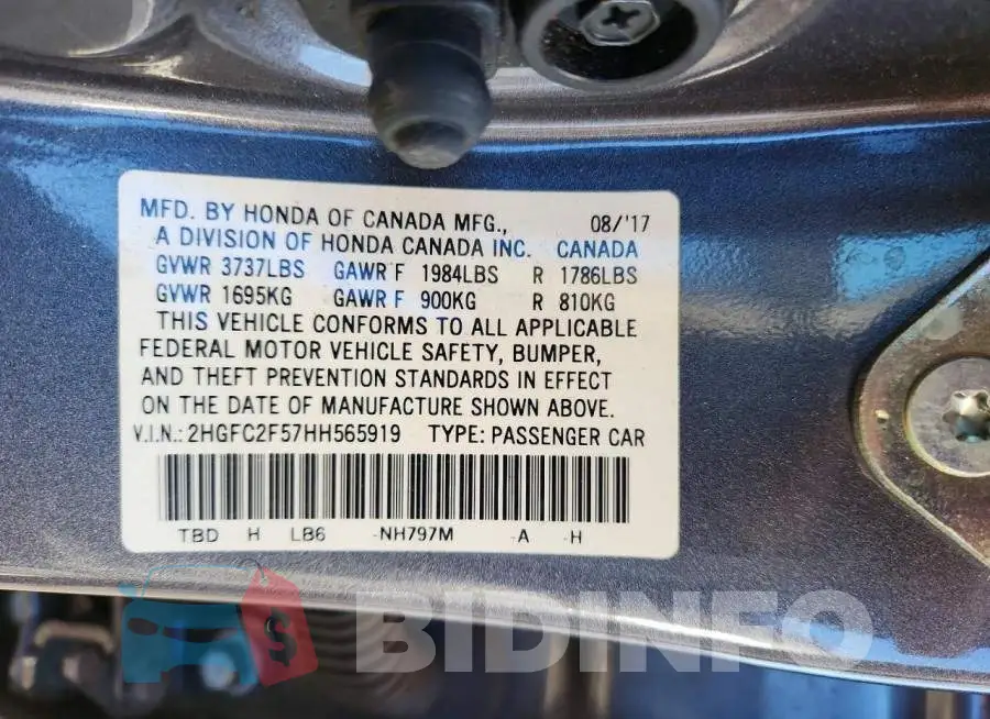 2HGFC2F57HH565919 Photo# 12