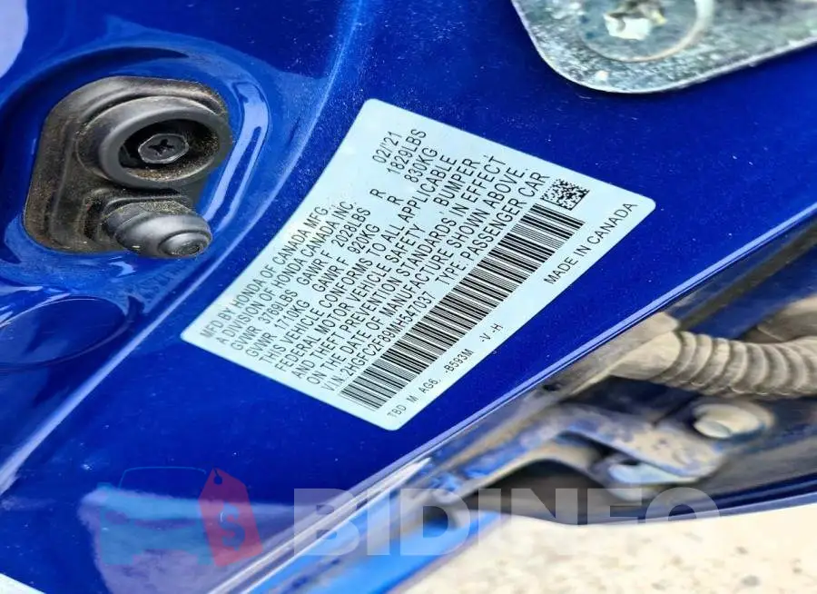2HGFC2F89MH547037 Photo# 12