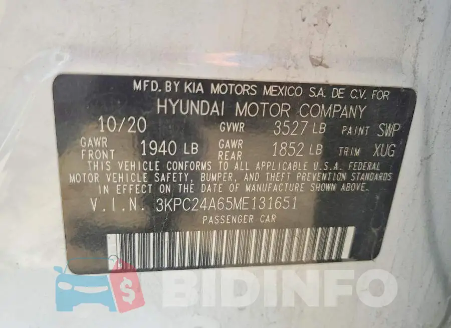 3KPC24A65ME131651 Photo# 12