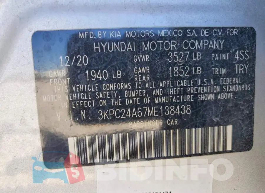 3KPC24A67ME138438 Photo# 12