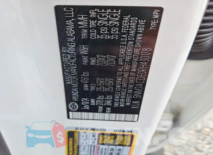 5NMJACDE0RH430178 Photo# 13