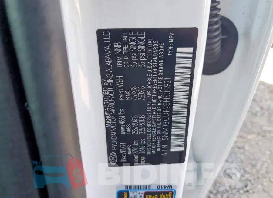 5NMJBCDE2SH505921 Photo# 14