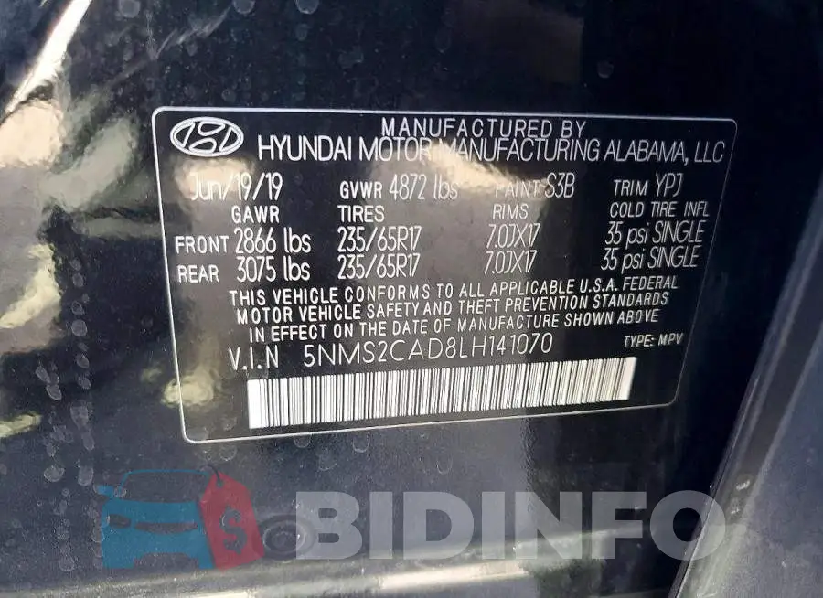 5NMS2CAD8LH141070 Photo# 12