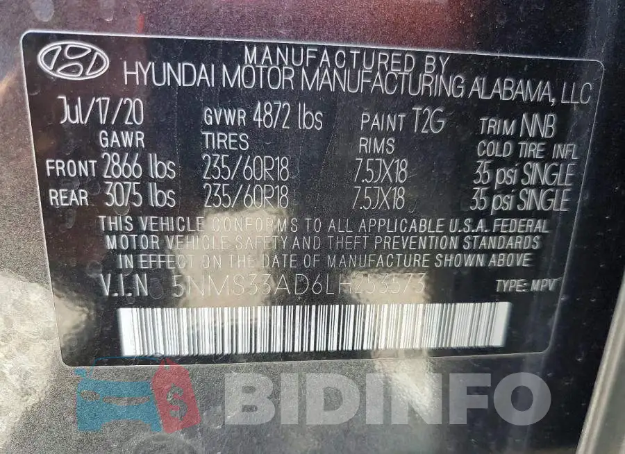 5NMS33AD6LH253573 Photo# 13