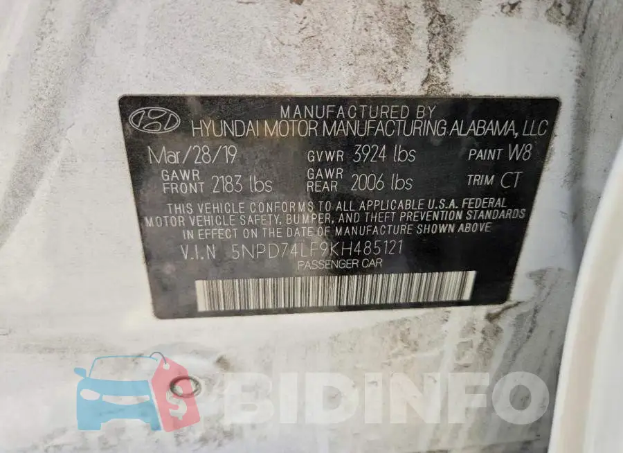 5NPD74LF9KH485121 Photo# 13