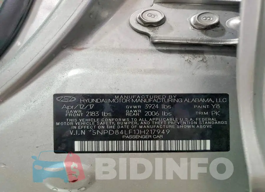 5NPD84LF1JH217949 Photo# 12