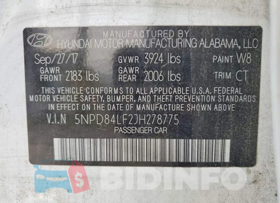 5NPD84LF2JH278775 Photo# 13