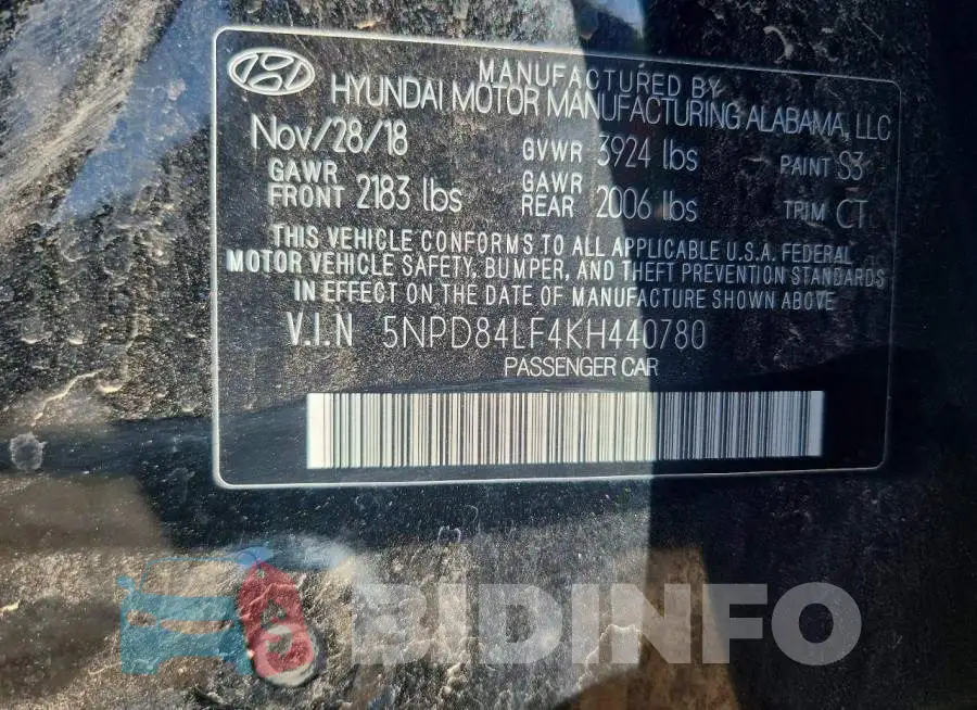 5NPD84LF4KH440780 Photo# 12