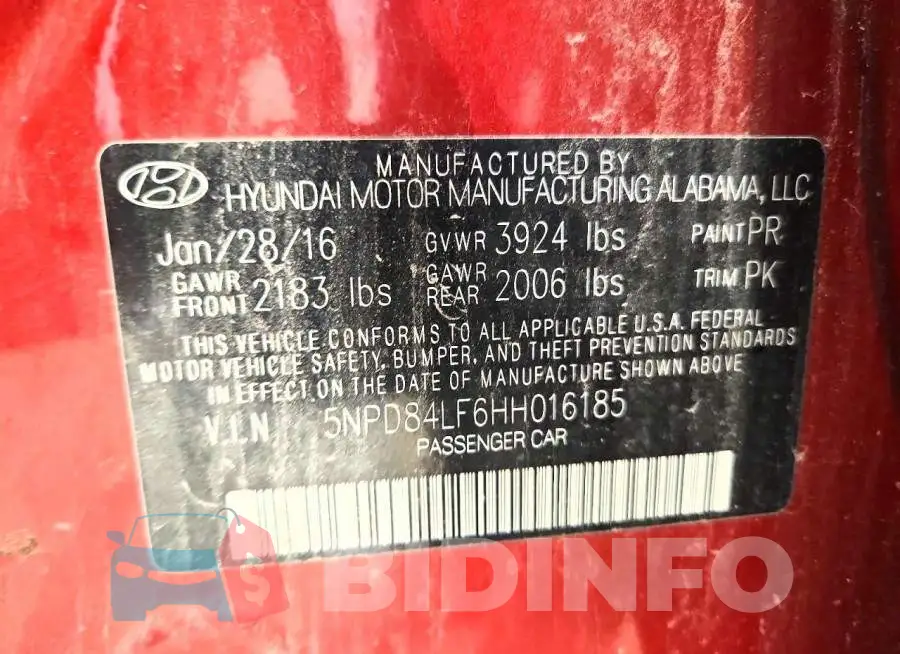 5NPD84LF6HH016185 Photo# 12