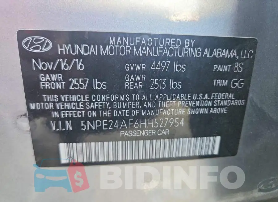 5NPE24AF6HH527954 Photo# 12