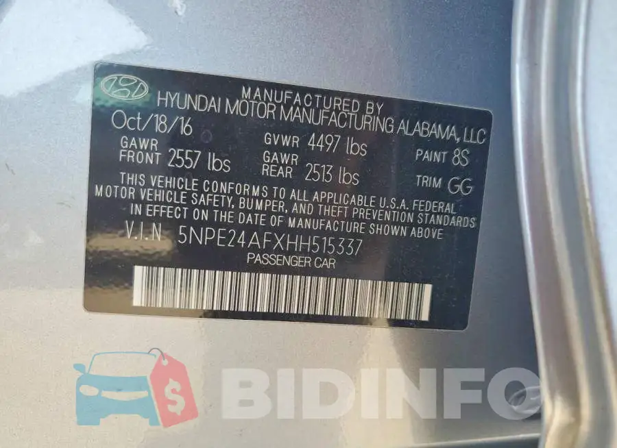 5NPE24AFXHH515337 Photo# 12