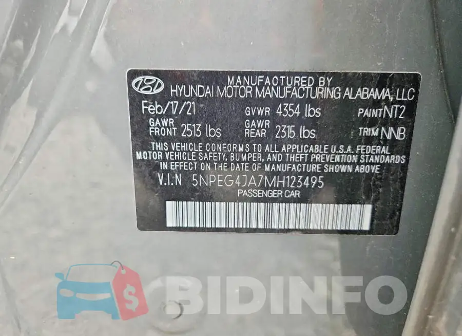5NPEG4JA7MH123495 Photo# 12