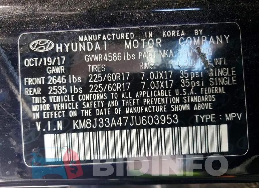 KM8J33A47JU603953 Photo# 12