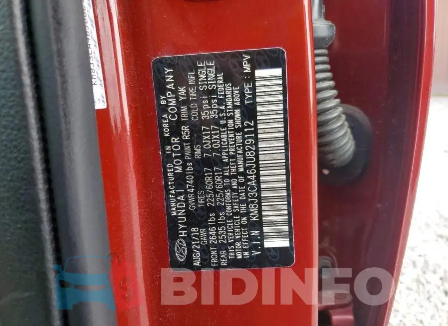KM8J3CA46JU829112 Photo# 13