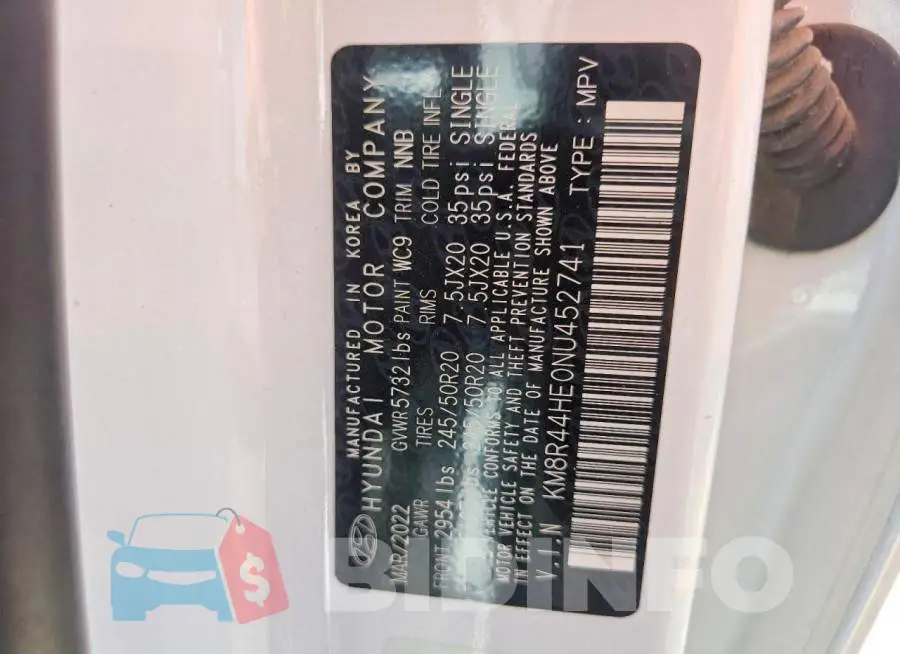 KM8R44HE0NU452741 Photo# 12