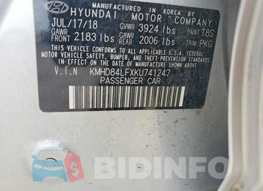 KMHD84LFXKU741247 Photo# 12