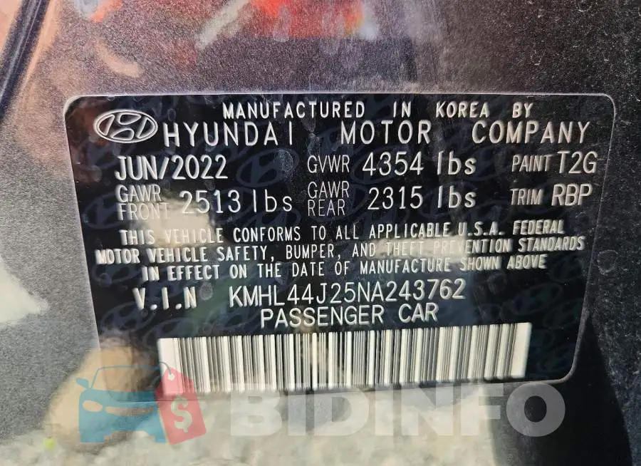 KMHL44J25NA243762 Photo# 12