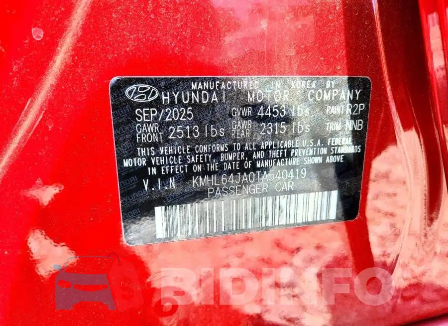 KMHL64JA0TA540419 Photo# 12