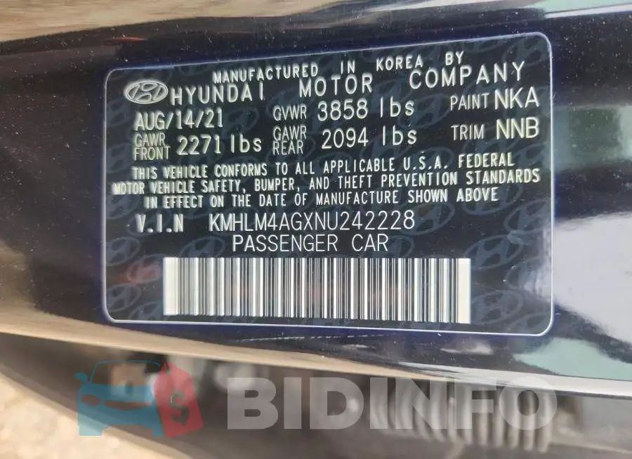 KMHLM4AGXNU242228 Photo# 12