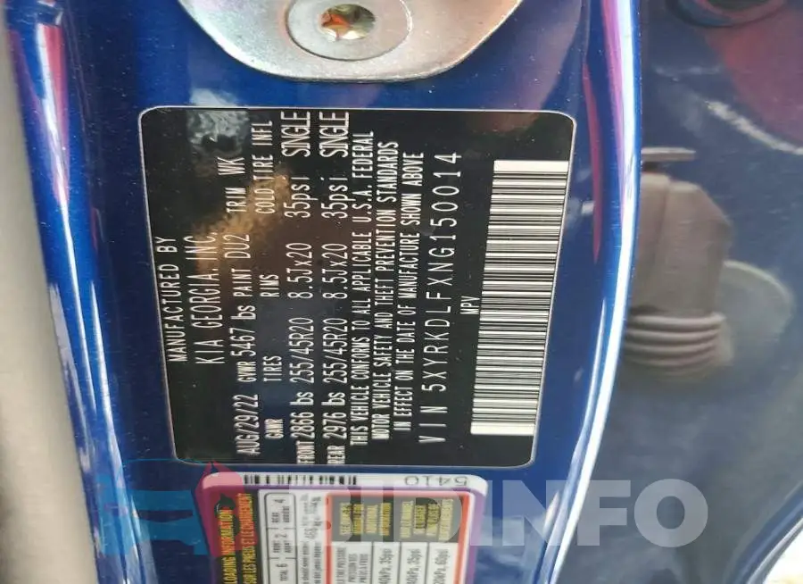 5XYRKDLFXNG150014 Photo# 13