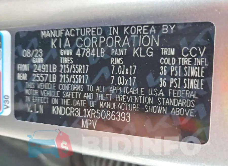 KNDCR3L1XR5086393 Photo# 13