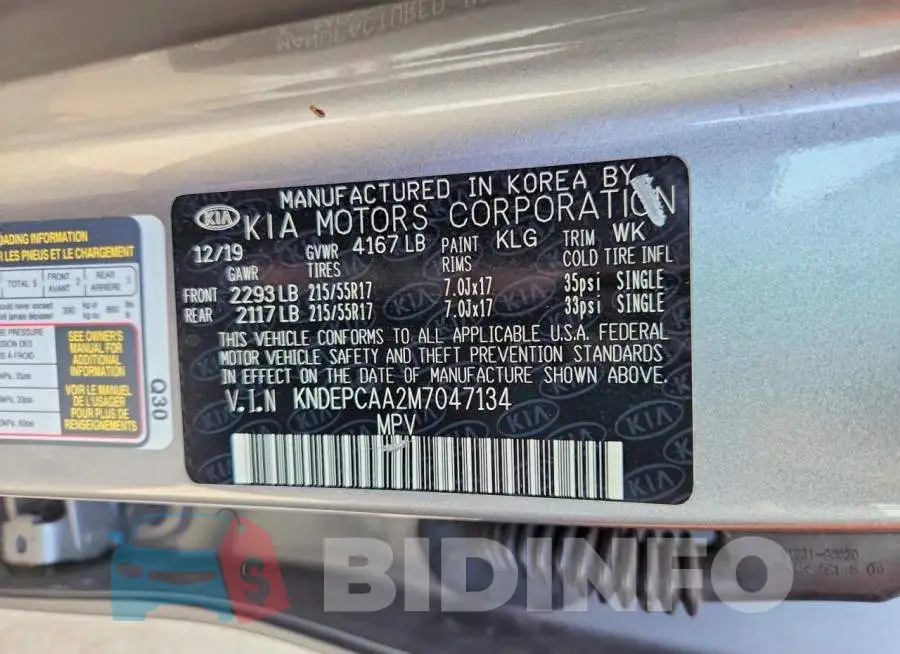 KNDEPCAA2M7047134 Photo# 13