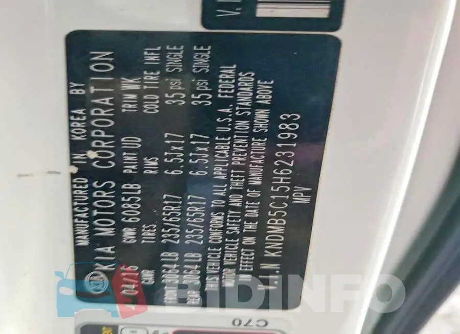 KNDMB5C15H6231983 Photo# 13