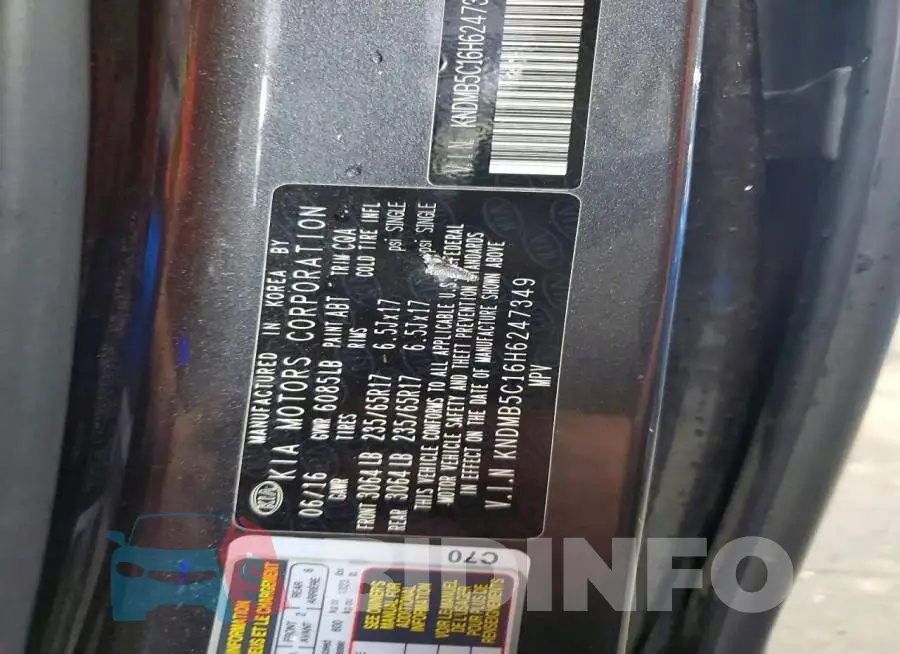 KNDMB5C16H6247349 Photo# 13