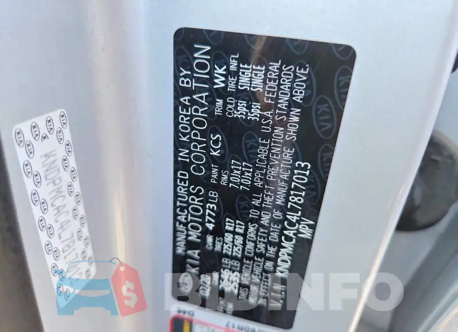 KNDPMCAC4L7817013 Photo# 13