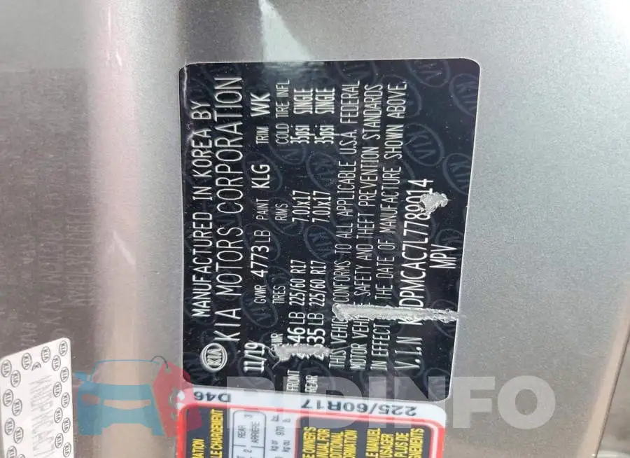 KNDPMCAC7L7789014 Photo# 13